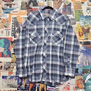 Stagecoach Western Wear Big Man Plaid Snap Button Long‎ Sleeve Shirt XXXL